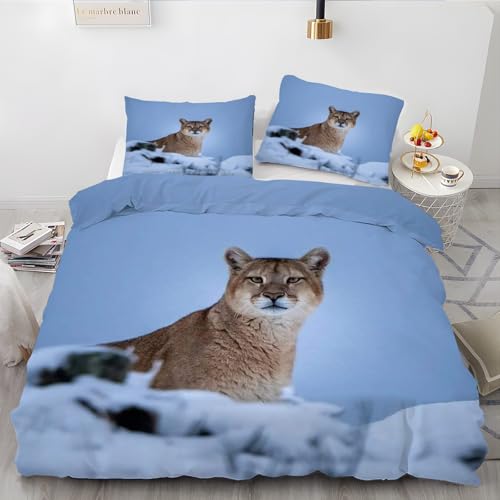 EXSANLIEAY Tier BettwäSche 135x200 LöWe BettwäSche-Sets Weich & Bügelfrei Bettbezüge, 3teilig Microfaser Bettbezug Set mit Reißverschluss - 1 Bettbezügen & 2 Kissenbezügen 80x80 EXSANLIEAY Tier BettwäSche 135x200 LöWe BettwäSche-Sets Weich & Bügelfrei Bettbezüge, 3teilig Microfaser Bettbezug Set mit Reißverschluss - 1 Bettbezügen & 2 Kissenbezügen 80x80 von EXSANLIEAY