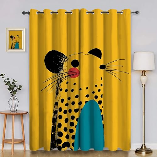 EXSANLIEAY Verdunklungsvorhänge Maus, Vorhang Blickdicht Gelb Vorhänge mit öSen 2er Set für Schlafzimmer Kinderzimmer, Deko Gardinen Wohnzimmer - B140 x H260 cm EXSANLIEAY Verdunklungsvorhänge Maus, Vorhang Blickdicht Gelb Vorhänge mit öSen 2er Set für Schlafzimmer Kinderzimmer, Deko Gardinen Wohnzimmer - B140 x H260 cm von EXSANLIEAY