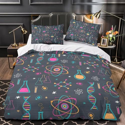 EXSANLIEAY Wissenschaftliche Elemente Bettwäsche-Sets 200x200 cm Dunkelblau Bettbezug Kreatives 3D Effekt Weich Microfaser Deckenbezug mit Reißverschluss und 2 Kissenbezug 80x80 cm EXSANLIEAY Wissenschaftliche Elemente Bettwäsche-Sets 200x200 cm Dunkelblau Bettbezug Kreatives 3D Effekt Weich Microfaser Deckenbezug mit Reißverschluss und 2 Kissenbezug 80x80 cm von EXSANLIEAY