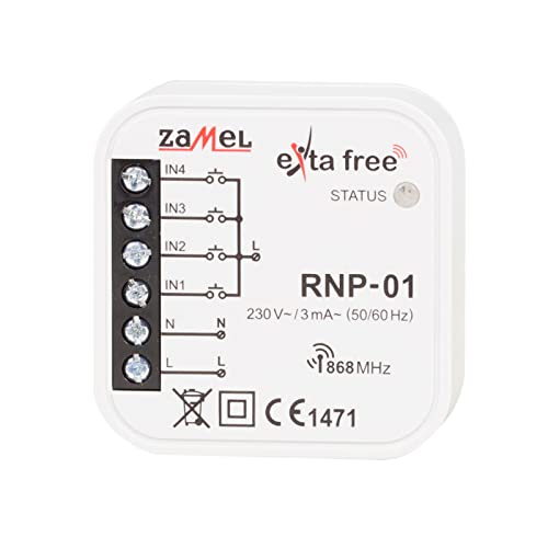 EXTA FREE Funkschalter Funksender Funk Lichtschalter Funktaster 4 Kanäle Wandschalter Beleuchtung Fensterrollläden Klingel Smart Home RNP-01 von EXTA FREE
