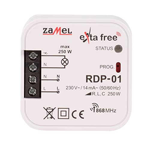 Konkurrenzlos, zuverlässig, einfach zu bedienen, klein, zum Einbau, mit optischer Signalisierung, universell, programmierbar, energiesparend, elektrischer Funkdimmer in 1-Kanal RDP-01 Exta Free Zamel von EXTA FREE
