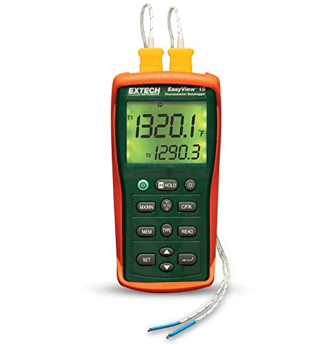 Extech EasyView Thermometer mit Dual-Eingang für Temperaturdatenerfassung, 1 Stück, EA15 von EXTECH