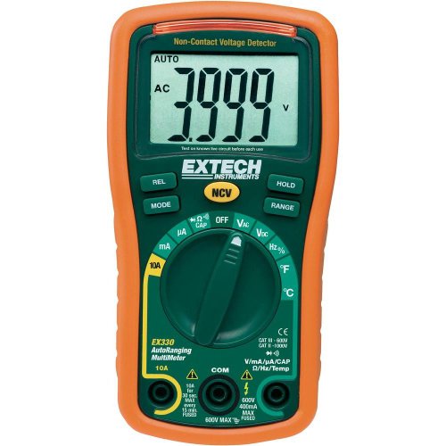 EXTECH EX330 Mini-Multimeter mit 12 Funktionen inklusive berührungslosem Spannungsprüfer von EXTECH