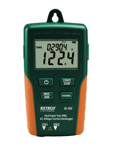 Extech TRMS Wechselspannung/Wechselstrom-Datenlogger mit Doppeleingang, 1 Stück, DL160 von EXTECH