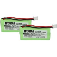 Extensilo - 2x Akku kompatibel mit Siemens Gigaset A245, A240 duo, A24, A240, A240 weib, A165 Trio schnurlos Festnetz Telefon (850 mAh, 2,4 v, NiMH) von EXTENSILO