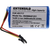 Extensilo - Akku kompatibel mit Blaupunkt BlueBot XSmart BPK-VCBB1XVB, BlueBot XSmart BPK-VCBB1XTE Staubsauger (3400 mAh, 14,8 v, Li-Ion) von EXTENSILO