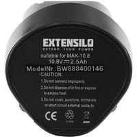 Akku kompatibel mit Makita TD090, TD090DWE, TD090DWX, TD090DWXW, TD090D Elektrowerkzeug (2500 mAh, Li-Ion, 10,8 v) - Extensilo von EXTENSILO