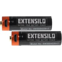 Extensilo - 2x aa Mignon Akkus mit Micro USB-Anschluss (920 mAh, 1,5 v, Li-Ion) von EXTENSILO