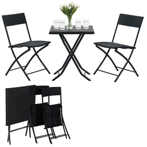 EXTRALINK Balkonmöbel Set – Garten Möbel mit 2 Faltbare Stühle und Klapptisch, Wetterfest und Robust, leicht zu montieren, UV-Resistent, ideal für Balkon, Terrasse, Garten, Platzsparend von EXTRALINK