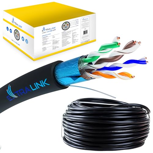 EXTRALINK CAT 5E FTP F/UTP Outdoor Ethernet Kabel 305 METER Extern Twisted Pair Internet Kabel LAN Verlegekabel AWG24 CCA UTP RJ45 Kupfer Kabel Installationskabel von EXTRALINK