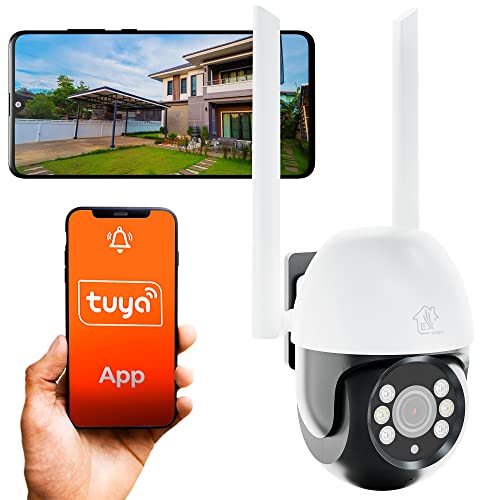 EXTRALINK Überwachungskamera Außen PERUN WLAN Kamera Tuya 1296P PTZ Wi-Fi 2.4GHz Außenkamera MicroSD 128GB Farb-Nachtmodus weiter Betrachtungswinkel intelligente Auto-Tracking Camera WiFi Micro USB von EXTRALINK