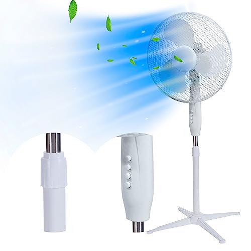 EXTRALINK Standventilator 40 cm – Leiser Bodenventilator 3 Geschwindigkeiten, Oszillation, Neigungsverstellung & 3 Rotorblättern – Kompakter Ventilator für Schlafzimmer, Büro & Zuhause – 45W Weiß von EXTRALINK