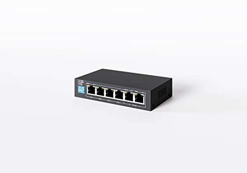 EXTRALINK Euros PoE Switch, 4 Betriebsarten, 4 PoE Switch 2X RJ45 Uplink 100Mb/s, 60W, Plug and Play, PoE+ Switch, Fast Ethernet, IEEE 802.3af/at, Robustes Metallgehäuse, Auto MDI/MDIX, Switch Kabel von EXTRALINK