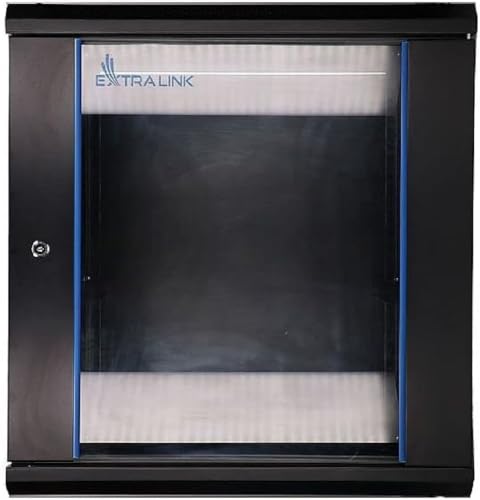 Extralink Netzwerk-Schrank Wandmontage selbstmontierender Rahmen abnehmbare Seitenwände für Switches UPS Server Netzwerkausrüstung Schwarz von EXTRALINK