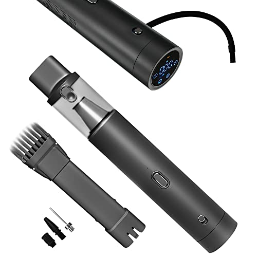 EXTRALINK 2 in 1 Tragbare kabellose elektrische Luftpumpe und Handstaubsauger,80000 U/min,Luftkompressor,Ventiladapter,USB-C, Digitale Anzeige, HEPA,Handstaubsauger Akku, Auto Staubsauger stark,10KPa von EXTRALINK