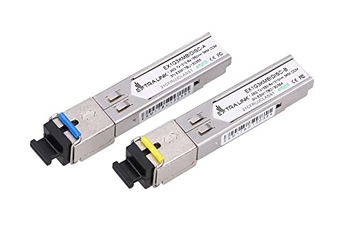 Extralink WDM SFP Modul Singlemode 1.25G SC 1310/1550nm bis 3km – Kompatibel mit Ubiquiti UniFi Netgear Cisco TP-Link MikroTik QNAP Zyxel Synology – Gigabit Transceiver für Switch Router von EXTRALINK