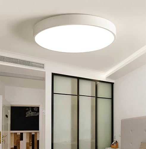 EXTRASTAR Deckenlampe LED Rund Deckenleuchte: Lampe Wohnzimmer 24W 4200K Neutralweiß 2600LM Ø30CM, Wasserfest Modern Flach Schlafzimmerlampe für Bad Flur Balkon Wohnzimmer Küche Keller von EXTRASTAR