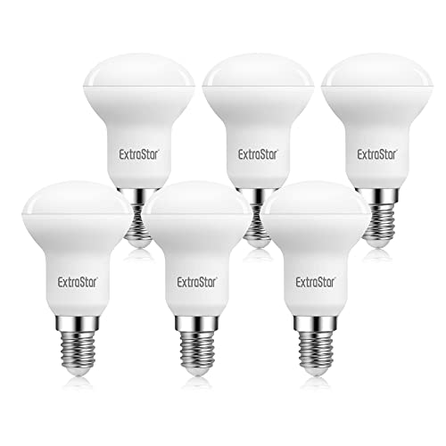 EXTRASTAR E14 LED Lampe Warmweiss, 6W 490 Lumen Glühbirne, entspricht 40W Glühlampe, 3000 Kelvin Warmweiß e14 led strahler, Reflektorlampe R50 120° Abstrahlwinkel Energiesparlampe,6 Stück von EXTRASTAR