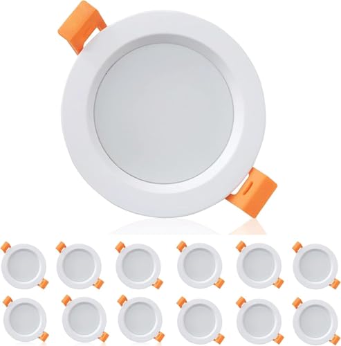 EXTRASTAR LED Einbaustrahler Flach LED Spots Strahler Deckenspots Deckenstrahler für Badezimmer Küche Wohnzimmer, 9W 3000K Warmweiß 12 Stk. von EXTRASTAR
