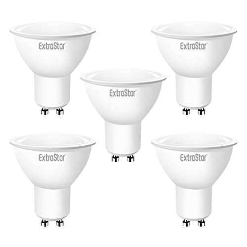 EXTRASTAR GU10 LED Lampe, 8W Leuchtmittel 6500K, Led Kaltweiss,GU10 Led Kaltweiss, Nicht Dimmbar, 5er Pack von EXTRASTAR
