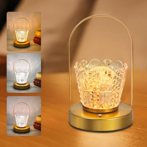 EXTRASTAR LED Tischlampe Blütenförmige mit Griff, Touch Dimmbare mit 3 Farbtemperaturen, USB-C-Ladung Kabellos Tischlampe, für Wohn- & Schlafzimmer, Metallic-Optik EXTRASTAR LED Tischlampe Blütenförmige mit Griff, Touch Dimmbare mit 3 Farbtemperaturen, USB-C-Ladung Kabellos Tischlampe, für Wohn- & Schlafzimmer, Metallic-Optik von EXTRASTAR