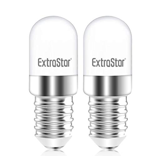 EXTRASTAR LED glühbirne, kühlschrank E14 LED Lampen, 1.8W Ersatz für 14W Halogenlampen, Kaltweiß Leuchtmittel E14 6500K, LED Kühlschrankbirne, Leuchtmittel E14, Nicht Dimmbar, 2er Pack von EXTRASTAR