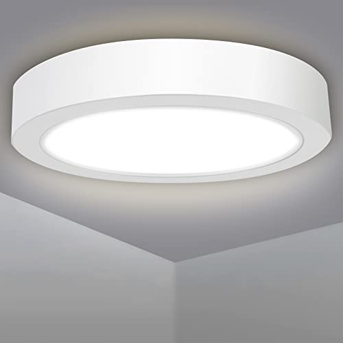 EXTRASTAR Led Deckenleuchte Flach Rund Deckenlampe 12W(=85W) Modern weiß 4200K 1250LM Led Lampen Led Deckenbeleuchtung für Badezimmer Schlafzimmer Wohnzimmer Küche Bad Keller Balkon,Ultra Dünn von EXTRASTAR