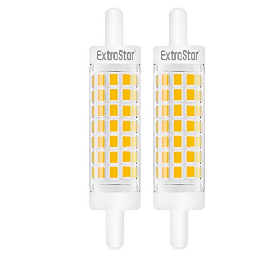 EXTRASTAR R7S LED Nicht dimmbare 5W 78mm LED Birne mit doppeltem linearem Effekt 3000K entspricht 40W, 500LM 2 Stück (Packung mit 1) Warmweiß von EXTRASTAR