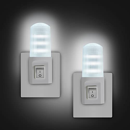 EXTRASTAR Retro Schalter LED Nachtlicht mit Stecker-and-Play für Kinderzimmer, Wohnzimmer, Flur, Bad, Küche, Treppe,Nachtlicht Kaltes Weiß,2 Stück von EXTRASTAR
