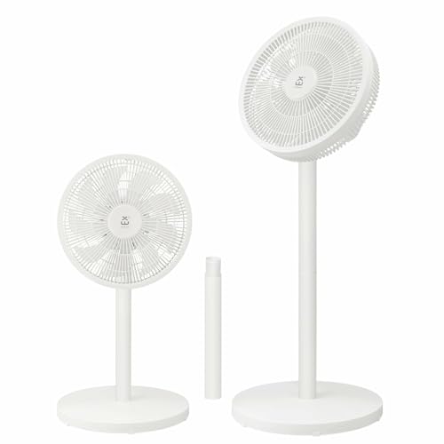 EXTRASTAR Standventilator mit abnehmbarer Stange (91cm/63.5cm), 3 Geschwindigkeitsstufen, 90° Oszillation + 35° Neigung, 50W Energiesparmodus für Schlafzimmer, Büro, Wohnzimmer (Weiß) von EXTRASTAR
