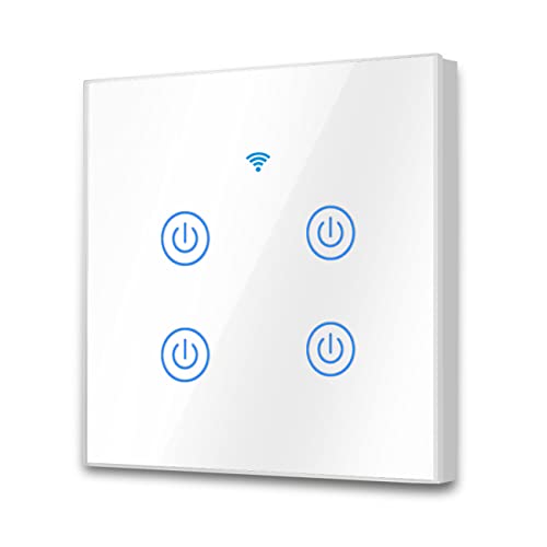 EXTRASTAR 4K Smart WiFi Wandschalter, unterstützt Smart Assistenten wie Google Home und Amazon Alexa, Neutralleiter erforderlich, Weiß von EXTRASTAR