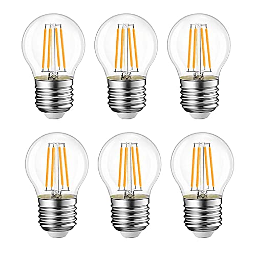 EXTRASTAR Edison Vintage Glühbirne G45 E27 Led Filament Birne,6W Ersetzt 60W,750LM,2700K Warmweiß,nicht dimmbar, 6 Stück von EXTRASTAR