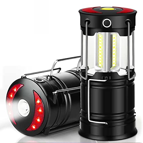 Extrastar Camping Laternen Camping Lampe Wasserdicht Campinglampe LED Taschenlampen 4 Modi Camping Laterne mit Warnlichtmit USB aufladbar Campinglampe zum Wandern Camping, Angeln, Notfall usw 1 Stück von EXTRASTAR