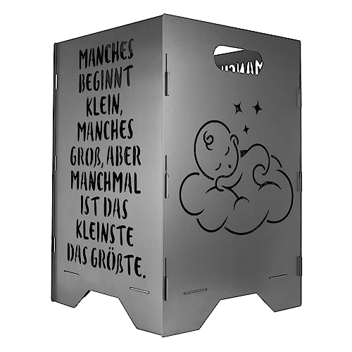 EXTRAVAGANT® Feuertonne Feuerstelle Feuerkorb Feuersäule für den Garten Terrasse Geschenk zur Geburt Babypinkelgeschenk Babyparty Pinkelparty Kopfwaschen Stahl Rostoptik Unikat Edelrost von EXTRAVAGANT