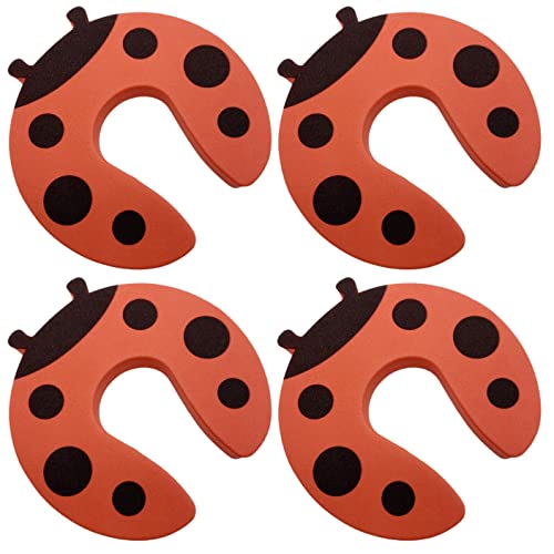 Schaumstoff-Türstopper für Babys, Kinder, Sicherheit, Tier-Styler, Fingerschutz, 4 Stück (roter Marienkäfer) von EXTREMEGRIPPRO