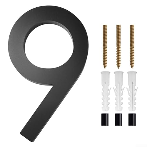 12,7 cm schwarze Hausnummern im modernen Design für einfache Adressanzeige im Freien (9) von EXTRWORY