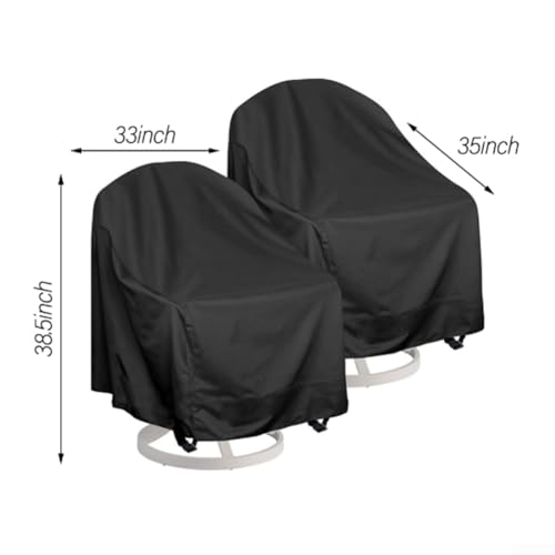 2 x drehbare Stuhlhussen für Freizeitmöbel, wasserdicht, Oxford-Stoff, Schutz mit Schnalle und verstellbarem Seil, Sicherheitsmerkmale (83,8 x 88,9 x 97,8 cm) von EXTRWORY