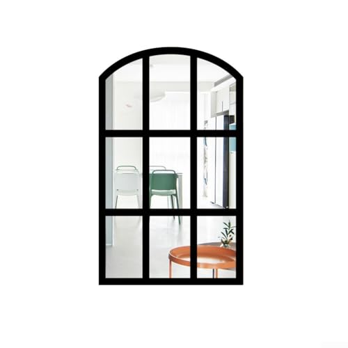 3D Holz und Acryl Imitation Fenster Spiegel Wandtattoo zur Verschönerung von Wohnräumen mit stilvoller und funktionaler Wanddekoration (schwarz) von EXTRWORY