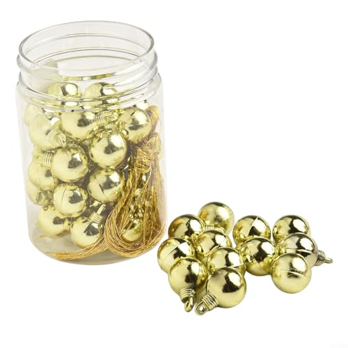 48 Stück bruchsichere Glitzer-Ornamente für Weihnachtsbäume für Zuhause und Veranstaltungen, Feiertagsdekorationen (Gold) von EXTRWORY
