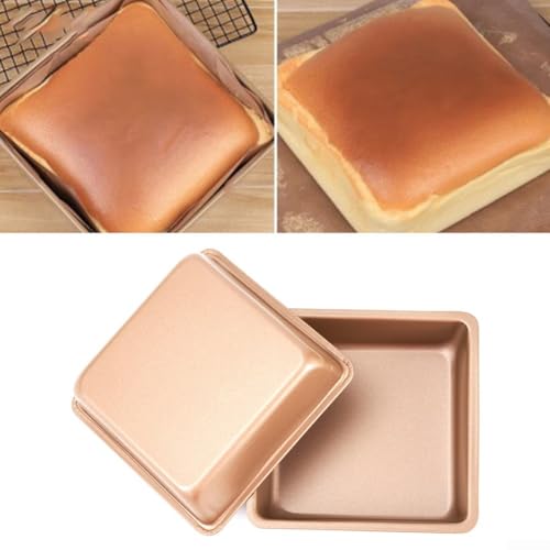 Backen Sie wie ein Profi mit diesem Set aus 2 quadratischen Kuchenformen mit Antihaftbeschichtung für den Heimgebrauch (10 x 10 x 3 cm) von EXTRWORY