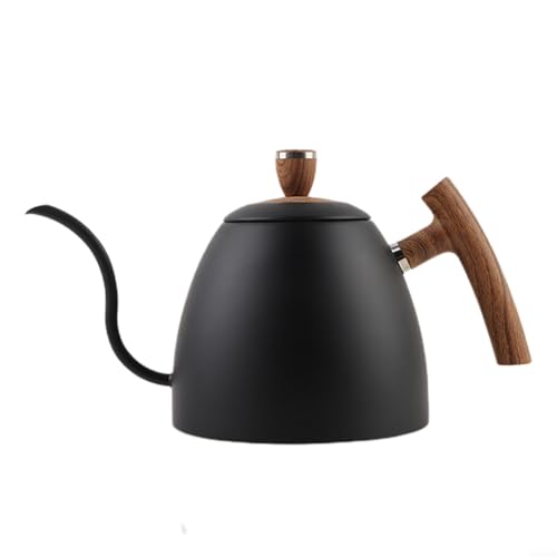 Brew Like a Professional Grade 1500 ml Schwanenhals-Teekanne aus hochwertigem Edelstahl (schwarz) von EXTRWORY