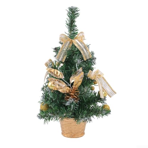 Charming Holiday Mini Weihnachtsbaum Topf Dekoration Verschönern Sie Ihre festliche Umgebung (Gold) von EXTRWORY