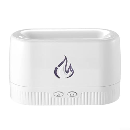 Diffusor für ätherische Öle im Retro-Flammen-Design mit leisem Betrieb, 200 ml Fassungsvermögen, automatische Abschaltung für sichere langfristige Nutzung zu Hause oder im Büro (weiß) von EXTRWORY