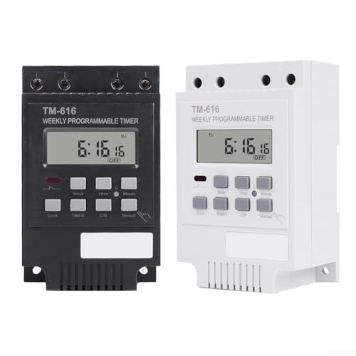 Digitales programmierbares Zeitschaltrelais für 220 V DIN-Schienenmontage mit Backup-Speicher und flexibler Zeitplanung, 30 A, Schwarz von EXTRWORY