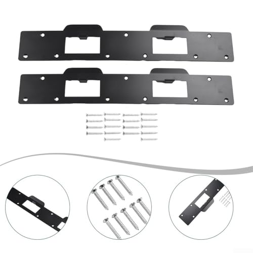 Doppelloch-Metall-Türverstärkungsplatte für Verriegelungsbereiche, bietet zuverlässigen Schutz, Achatbruch und saisonale Bodenbewegung (schwarz) von EXTRWORY