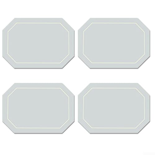 Doppelseitiges Platzset aus PU-Leder, 4 Stück, für den Innen- und Außenbereich (hellgrau) von EXTRWORY