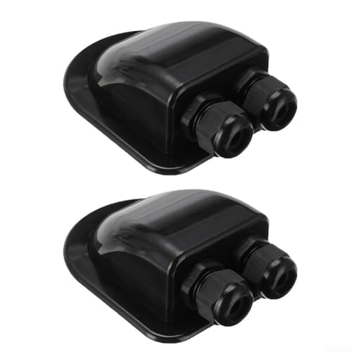 Doppelte Kabeldurchführung, 2 Stück, für sichere Kabelführung auf Solarmodulen, Dächern, Booten und Wohnwagen, mit IP68 wasserdichtem ABS-Kunststoff (schwarz) von EXTRWORY