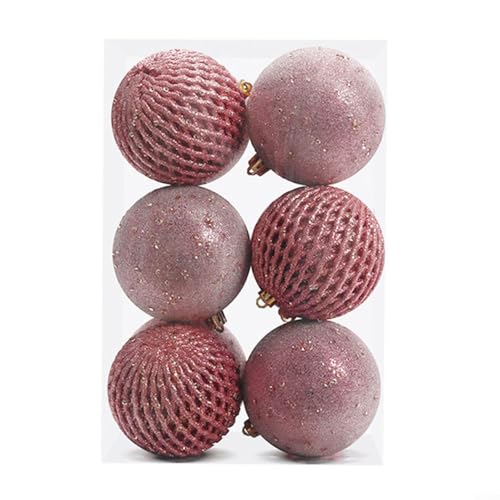 EXTRWORY 12 Stück Weihnachtskugel 8CM Weihnachtsornament Mit Pailletten Bemaltes Weihnachtskugel Set Christbaumschmuck Für Weihnachtsbaum(Rose Gold) von EXTRWORY