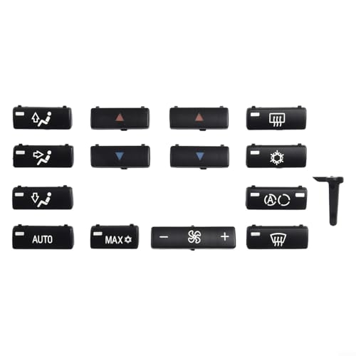 EXTRWORY 14 Stück Schalttasten für Autoklima Klimaanlage für BMW E39 E53 525i für 530i 540i M5 schwarzer Kunststoff für 5er-Serie E39 E53 1996–2006 Innenraum-Ersatz von EXTRWORY