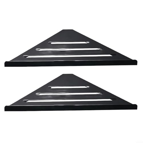 EXTRWORY 2 Stück Eckregal schwarz Edelstahl ohne Bohren rutschfeste Kante platzsparende Wasserablauf 30,5 x 20,5 cm Badezimmer Küche EXTRWORY 2 Stück Eckregal schwarz Edelstahl ohne Bohren rutschfeste Kante platzsparende Wasserablauf 30,5 x 20,5 cm Badezimmer Küche von EXTRWORY